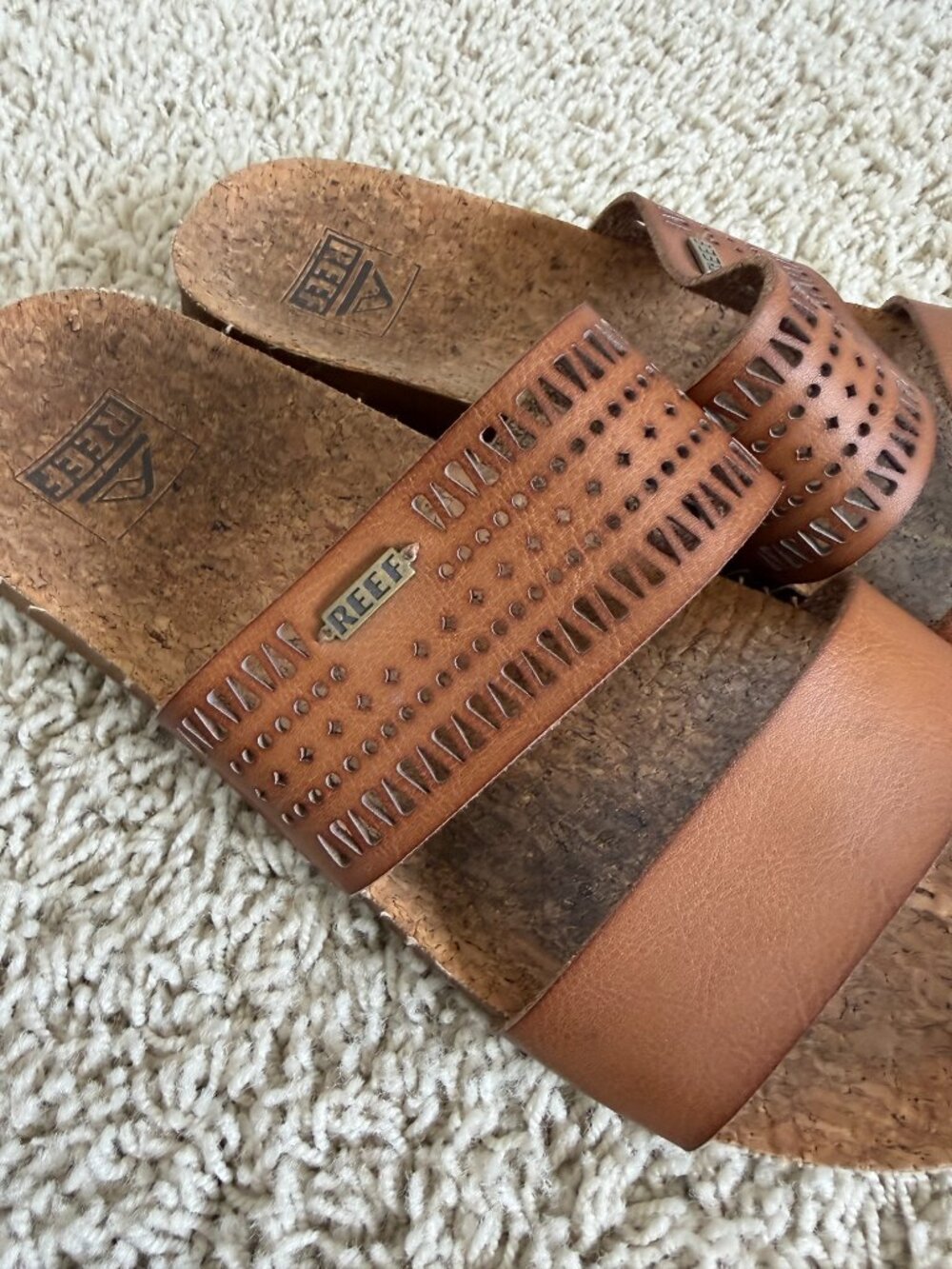 Reef Women's Double-Strap Cork Slides Size 7 - Picture 4 of 5
